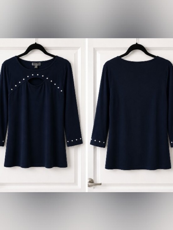 JM Collection Tops - JM Collection Classic Elegance Smart Casual Modest Tailoring 3/4 Sleeve Size M